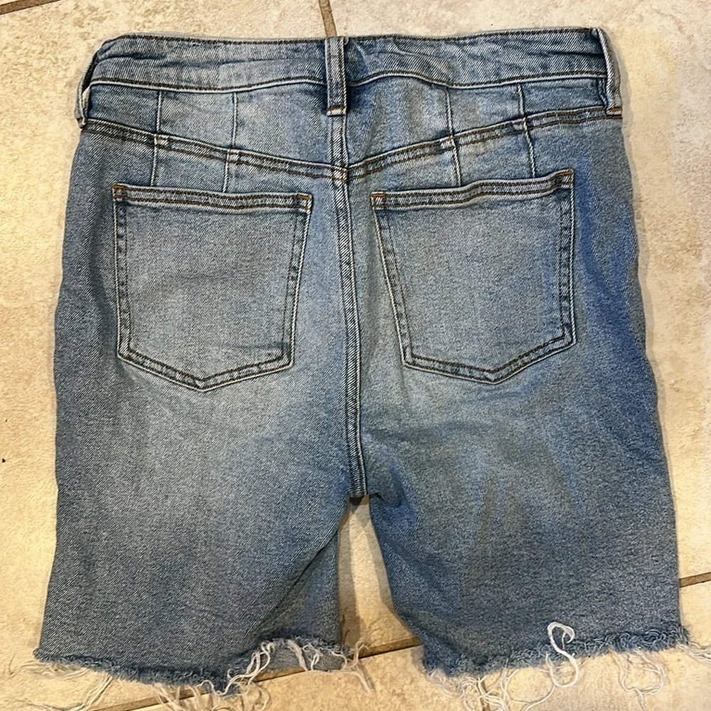 Free People Avery Denim Longer Length Bermuda Shorts 27